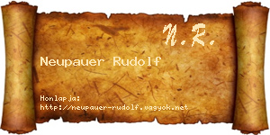 Neupauer Rudolf névjegykártya